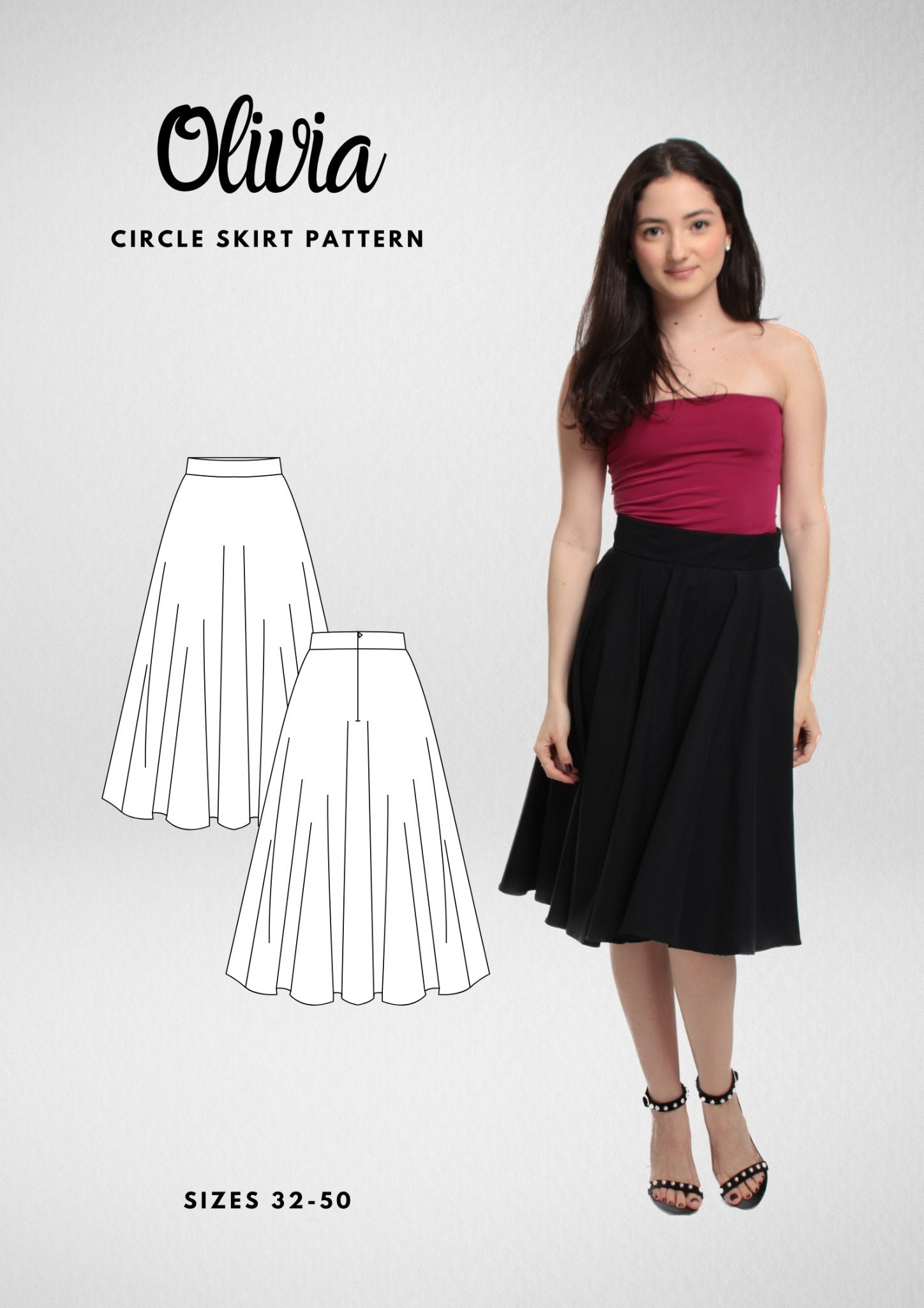 Classic Vintage Circle Skirt Sewing Pattern [Olivia] - Friedlies