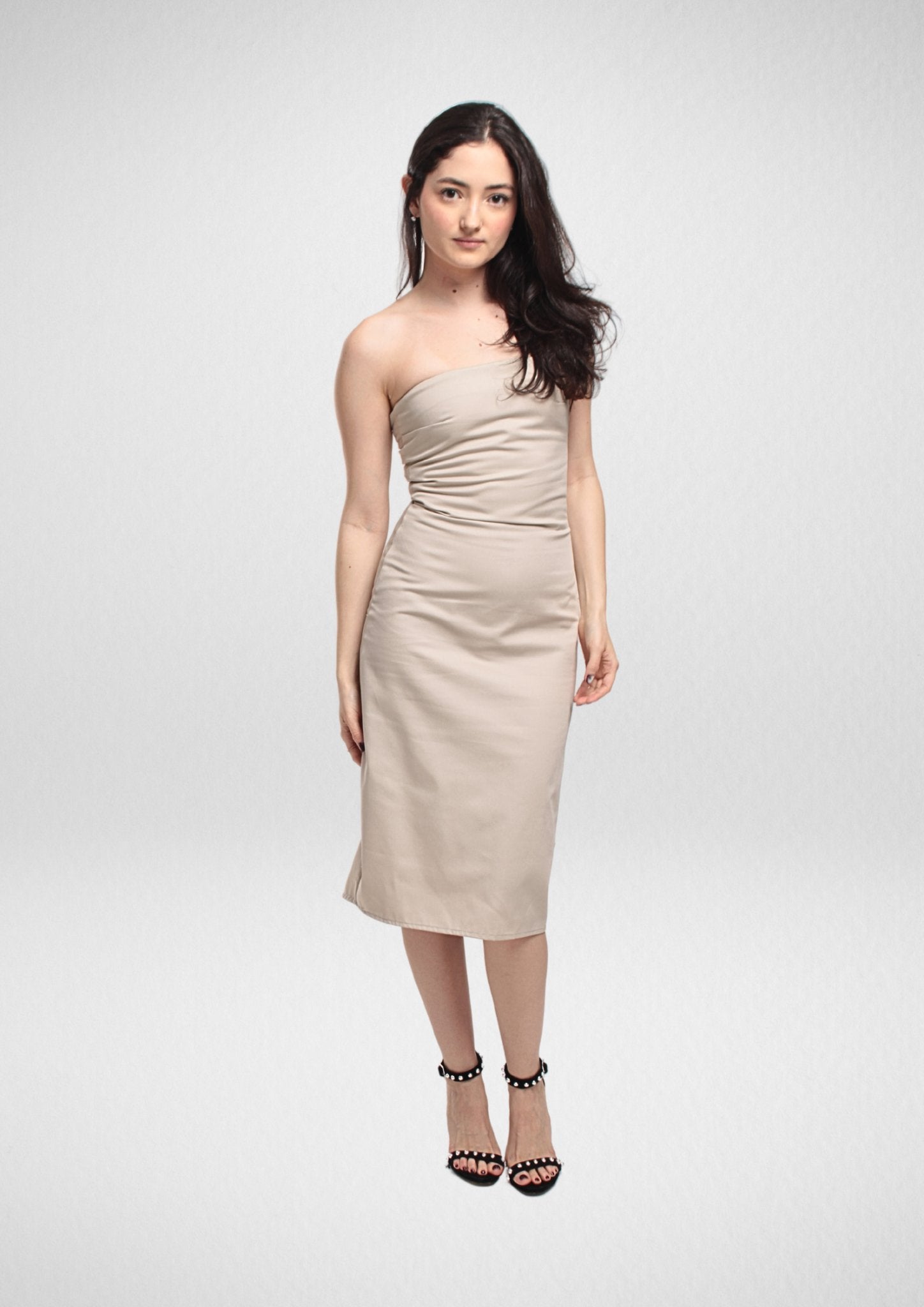 Midi Bandeau Strapless Dress Side / Back Slit Variant [Sewing Pattern - 