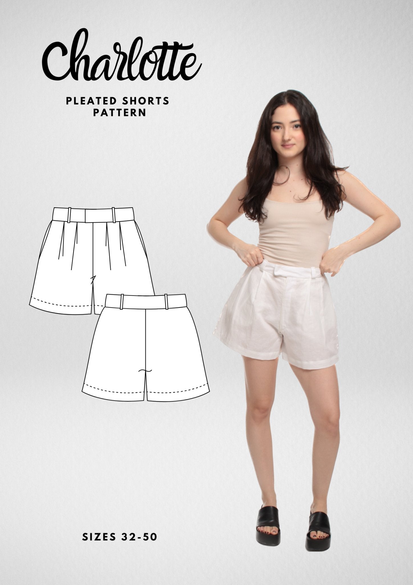Pleated Shorts Sewing Pattern [Charlotte] - Friedlies